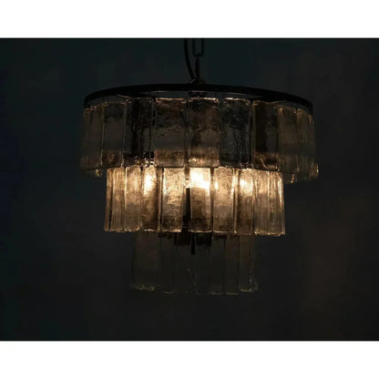 Carnegie Metal And Glass Chandelier