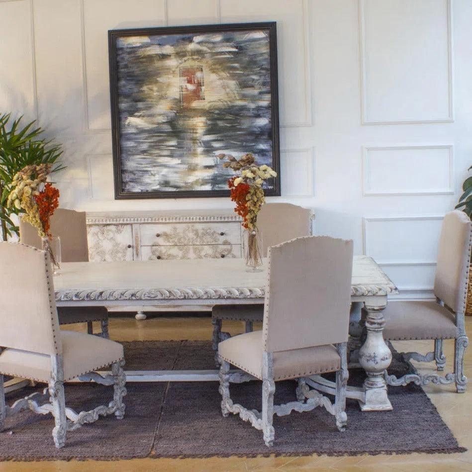Peninsula Home Bianca Carved White Dining Chair