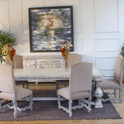 Peninsula Home Bianca Carved White Dining Chair