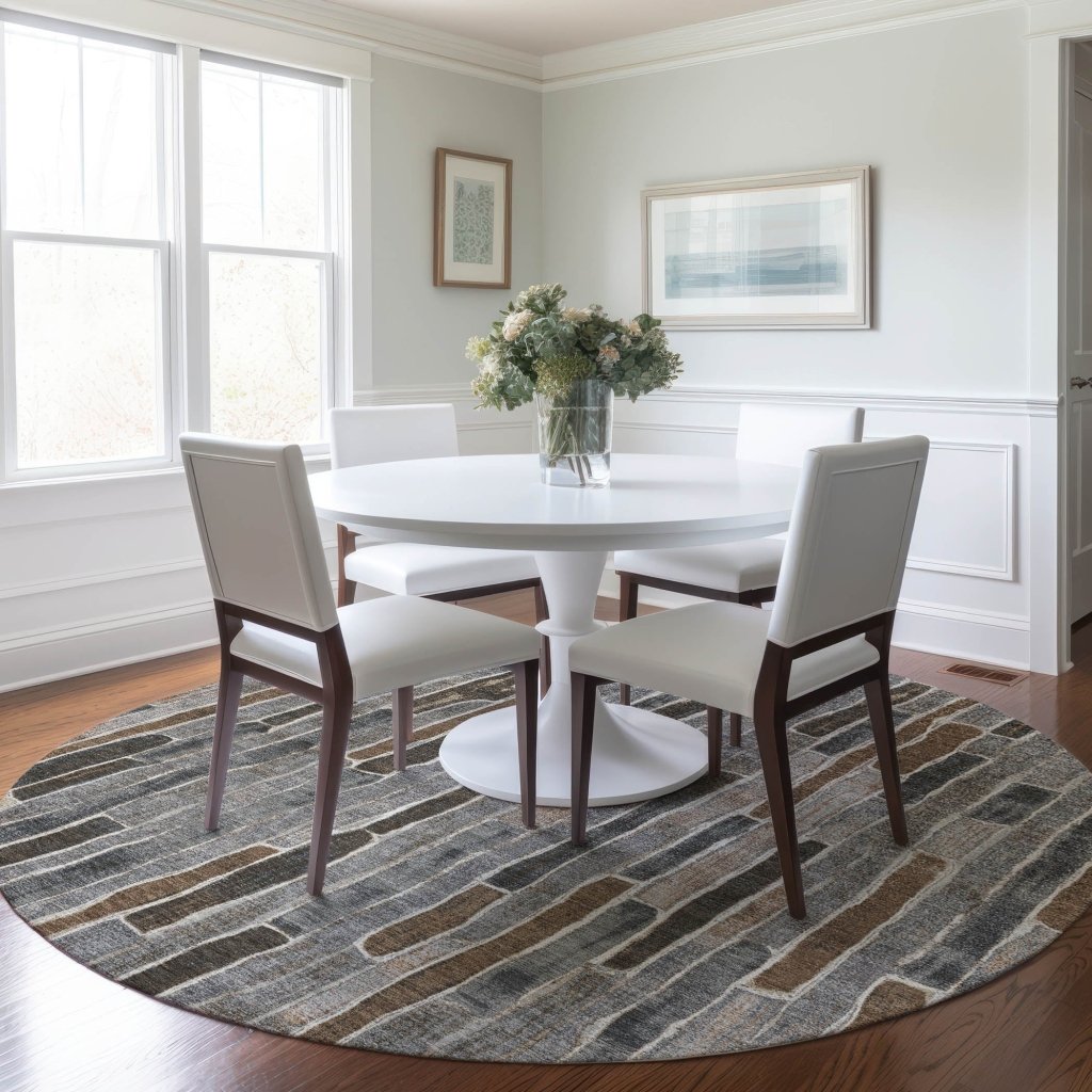 LOOMLAN Rugs Casava Gray Washable Indoor-Outdoor Rug