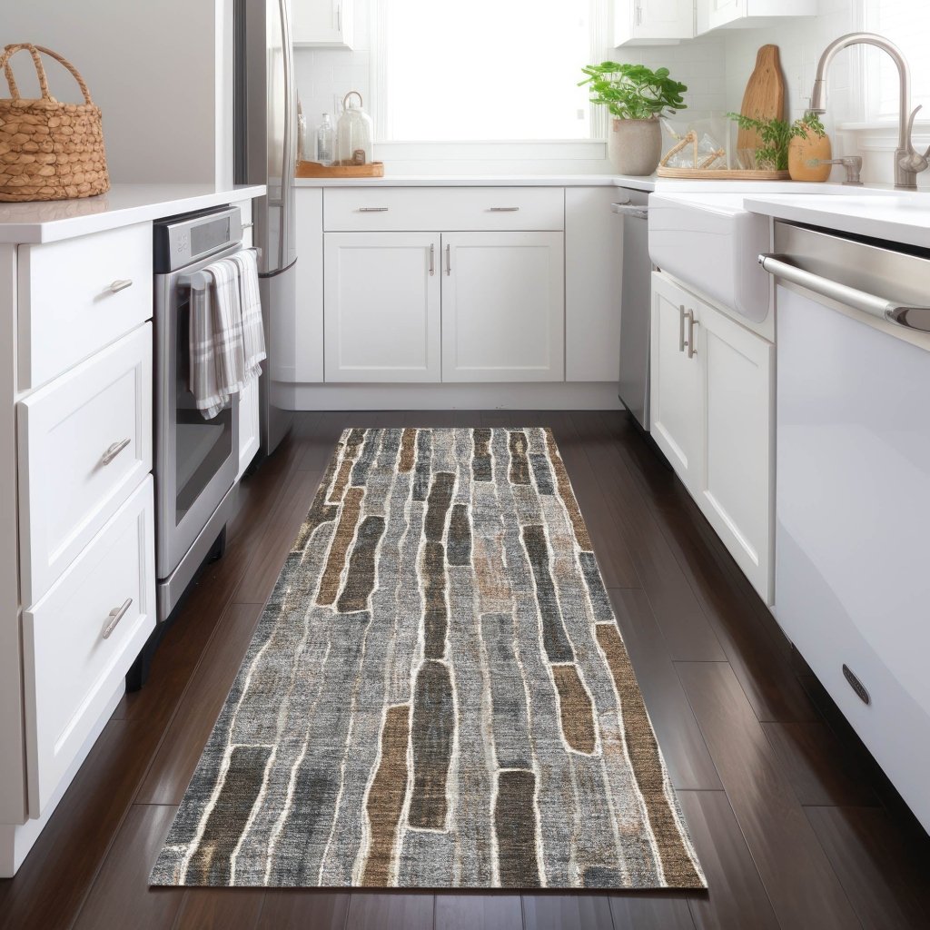 LOOMLAN Rugs Casava Gray Washable Indoor-Outdoor Rug