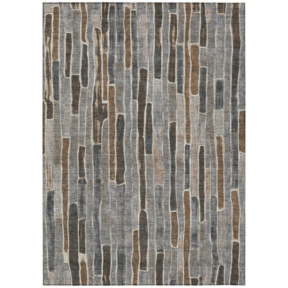 LOOMLAN Rugs Casava Gray Washable Indoor-Outdoor Rug