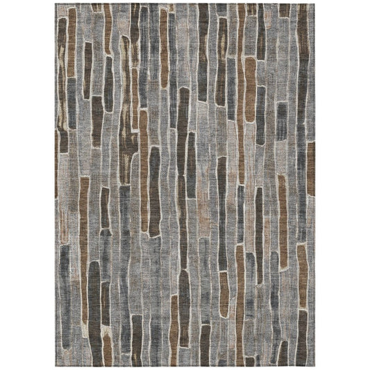 LOOMLAN Rugs Casava Gray Washable Indoor-Outdoor Rug
