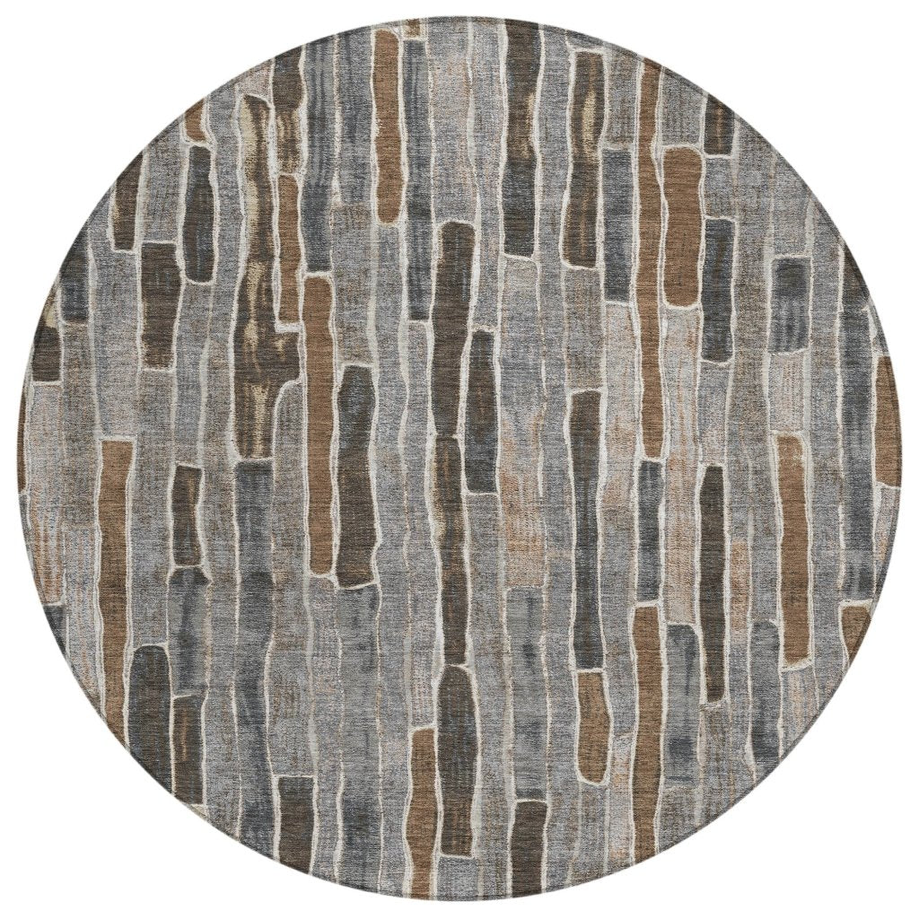LOOMLAN Rugs Casava Gray Washable Indoor-Outdoor Rug