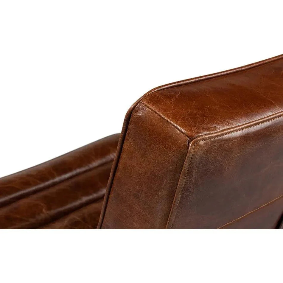 Cassino Leather Slipper Chair Lounge - LOOMLAN - Sarreid - Accent Chairs