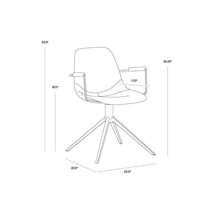 SUNPAN Cassius Swivel Dining Armchair