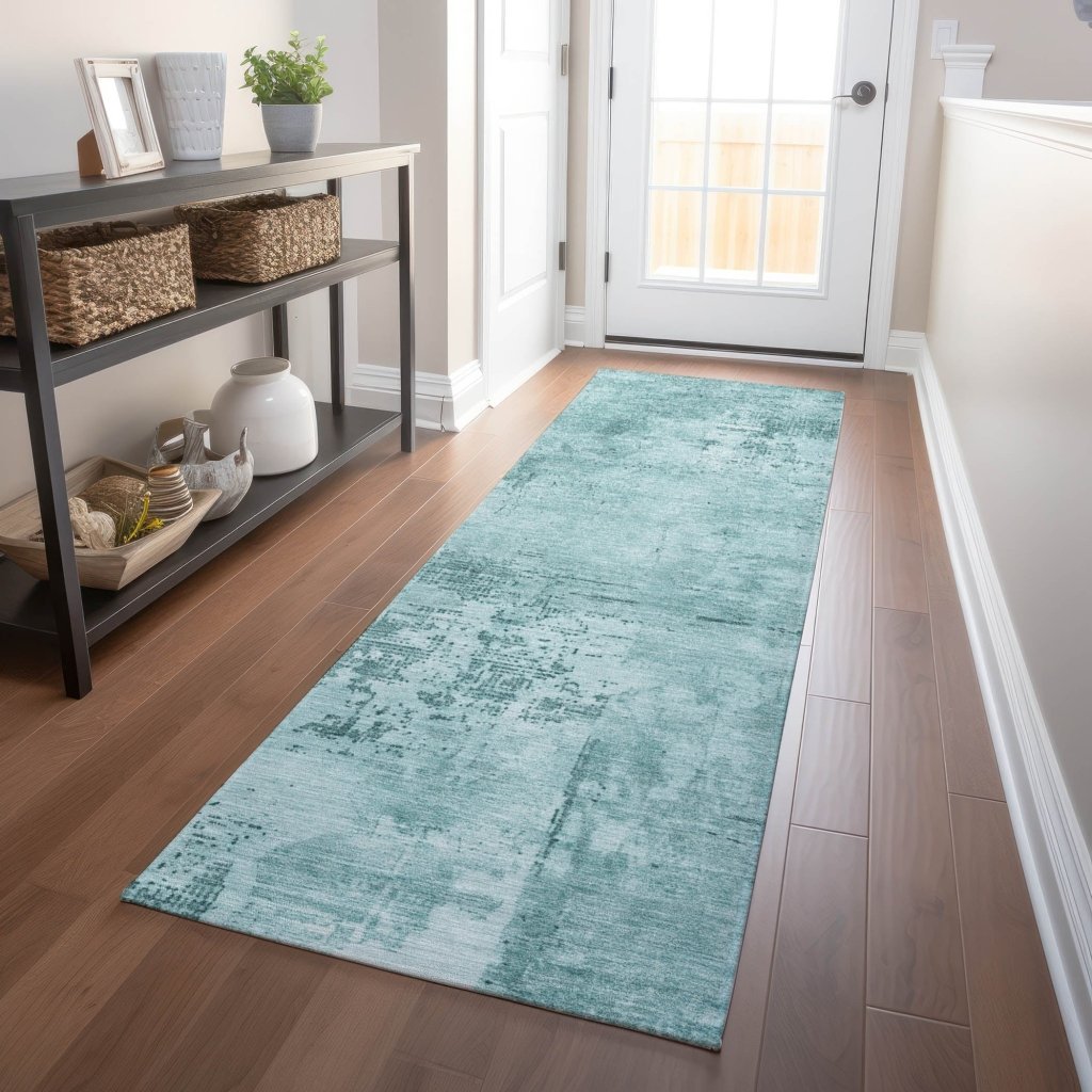 LOOMLAN Rugs Cassiva Blue Washable Indoor-Outdoor Rug