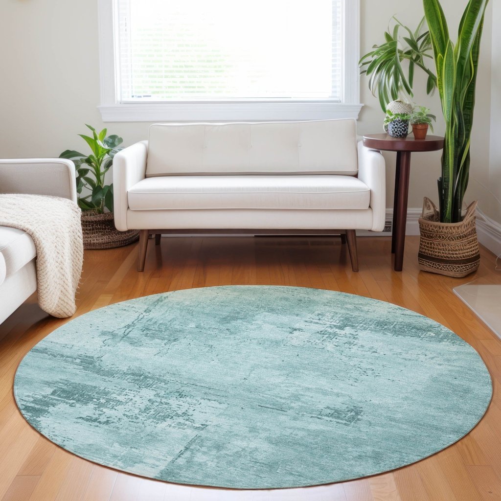 LOOMLAN Rugs Cassiva Blue Washable Indoor-Outdoor Rug