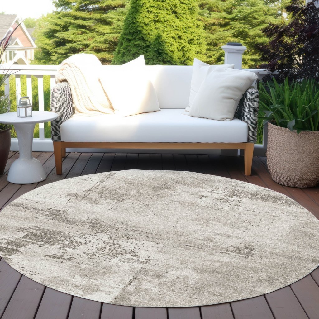 LOOMLAN Rugs Cassiva Brown Washable Indoor-Outdoor Rug