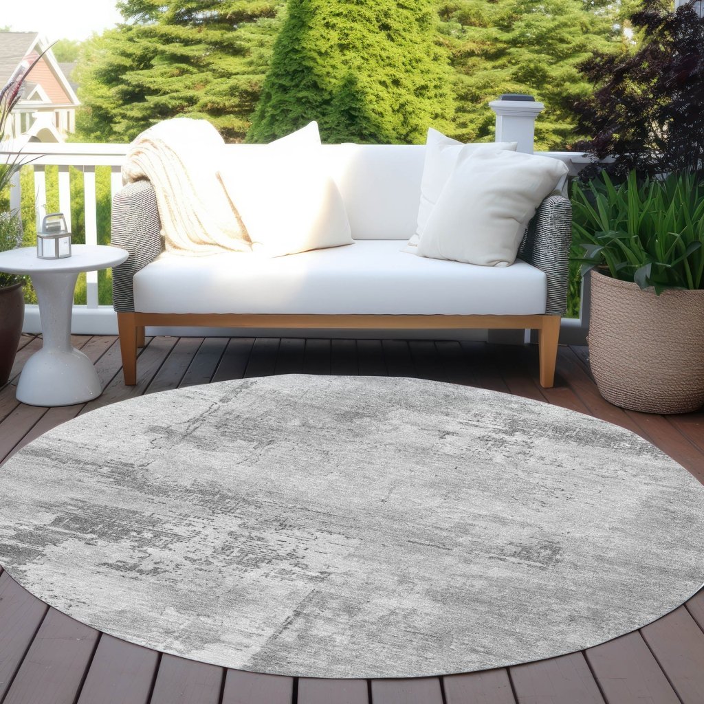 LOOMLAN Rugs Cassiva Gray Washable Indoor-Outdoor Rug