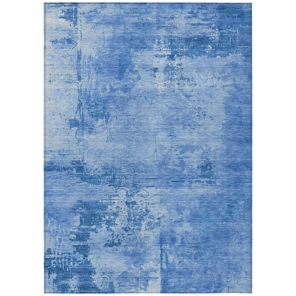 LOOMLAN Rugs Cassiva Navy Washable Indoor-Outdoor Rug