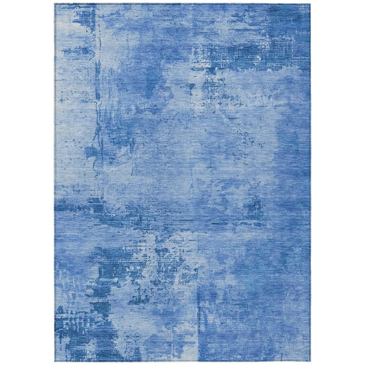 LOOMLAN Rugs Cassiva Navy Washable Indoor-Outdoor Rug