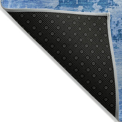 LOOMLAN Rugs Cassiva Navy Washable Indoor-Outdoor Rug
