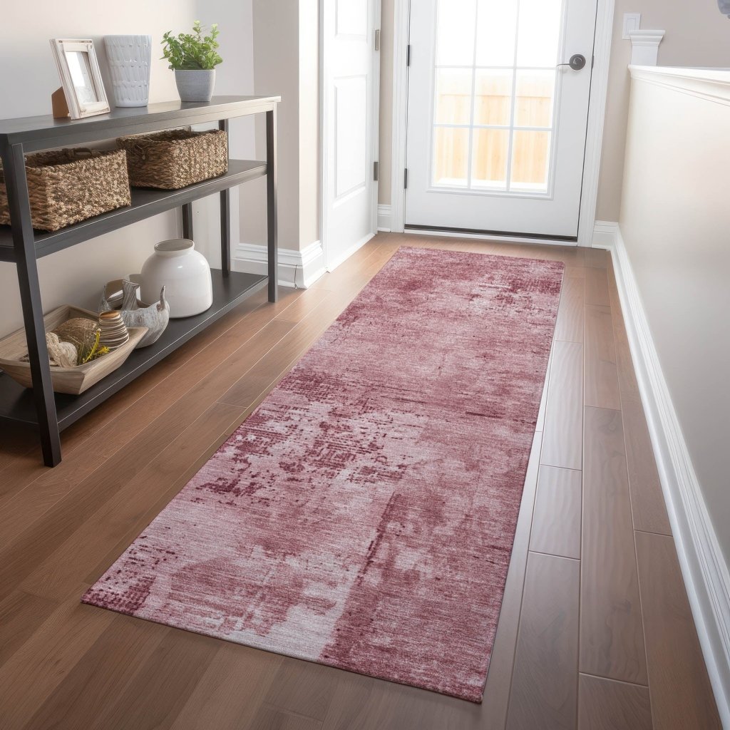 LOOMLAN Rugs Cassiva Pink Washable Indoor-Outdoor Rug