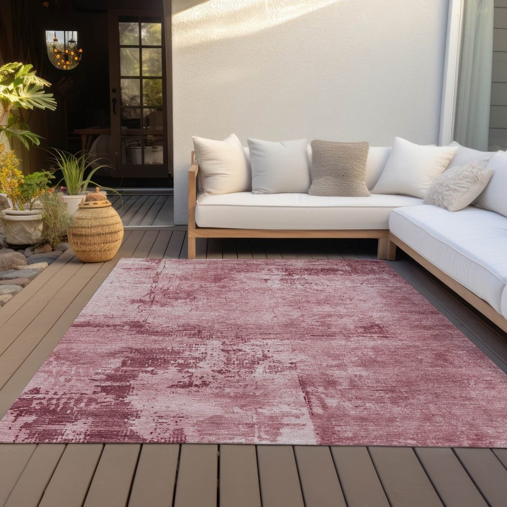 LOOMLAN Rugs Cassiva Pink Washable Indoor-Outdoor Rug