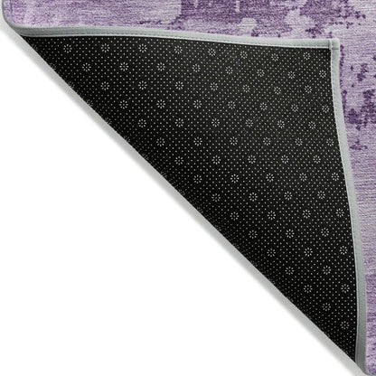 LOOMLAN Rugs Cassiva Purple Washable Indoor-Outdoor Rug