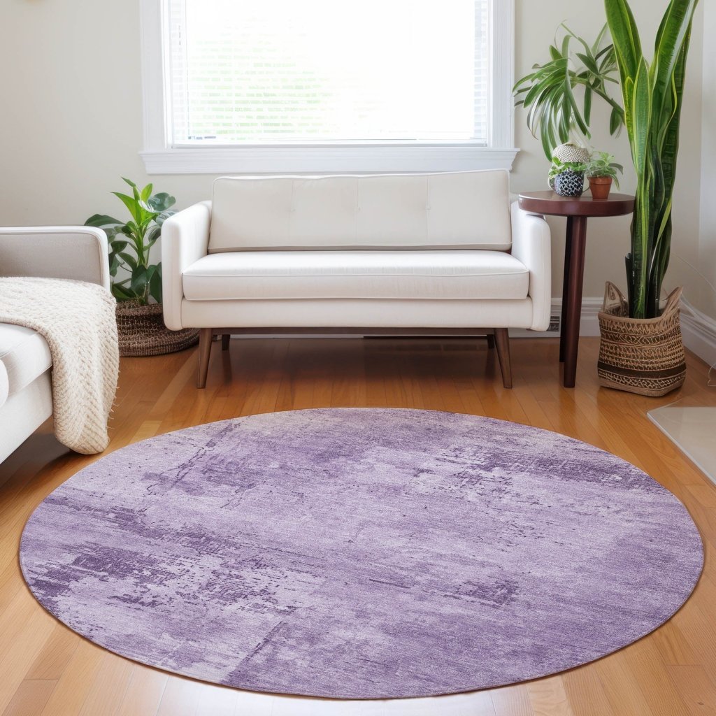 LOOMLAN Rugs Cassiva Purple Washable Indoor-Outdoor Rug