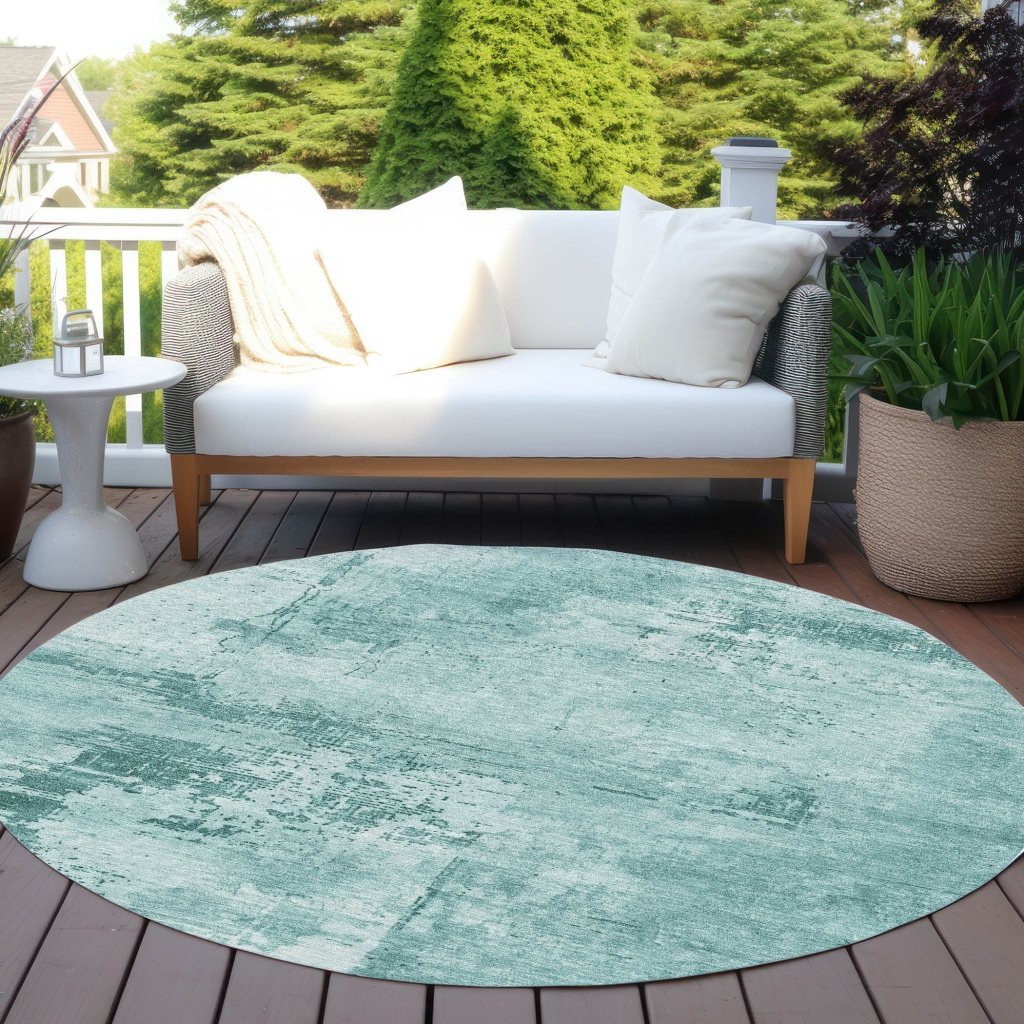 LOOMLAN Rugs Cassiva Teal Washable Indoor-Outdoor Rug