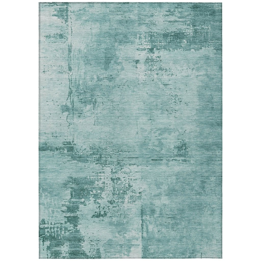 LOOMLAN Rugs Cassiva Teal Washable Indoor-Outdoor Rug