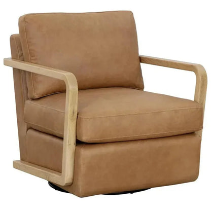 SUNPAN Castell Leather Swivel Lounge Chair