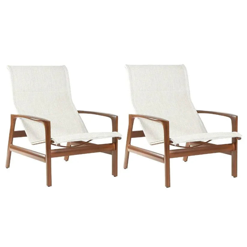 Castelle Berkeley Padded Sling Lounge Chair Set - LOOMLAN - Castelle - Outdoor Dining Chairs