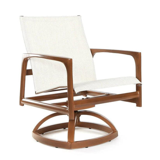 Castelle Berkeley Sling Swivel Rocker Dining Chair - LOOMLAN - Castelle - Outdoor Dining Chairs