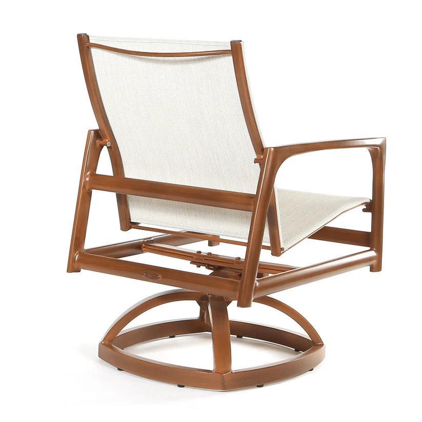 Castelle Berkeley Sling Swivel Rocker Dining Chair - LOOMLAN - Castelle - Outdoor Dining Chairs