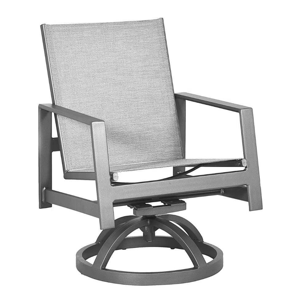 Castelle Prism Sling Swivel Rocking Dining Chair - LOOMLAN - Castelle - Outdoor Dining Chairs