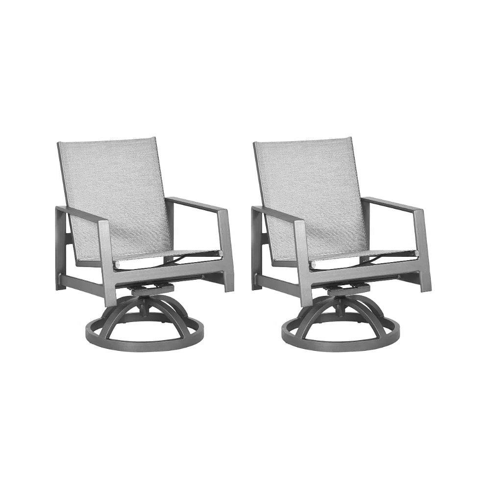Castelle Prism Sling Swivel Rocking Dining Chair - LOOMLAN - Castelle - Outdoor Dining Chairs