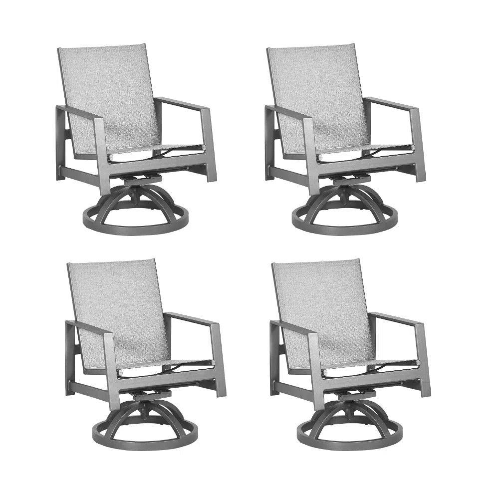 Castelle Prism Sling Swivel Rocking Dining Chair - LOOMLAN - Castelle - Outdoor Dining Chairs
