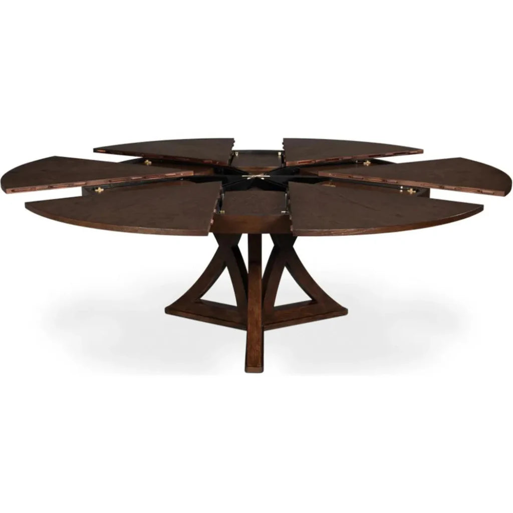 Casual Jupe Extendable Round Dining Table - LOOMLAN - Sarreid - Dining Tables
