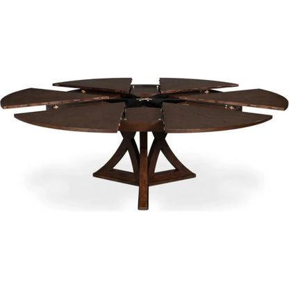 Casual Jupe Extendable Round Dining Table - LOOMLAN - Sarreid - Dining Tables