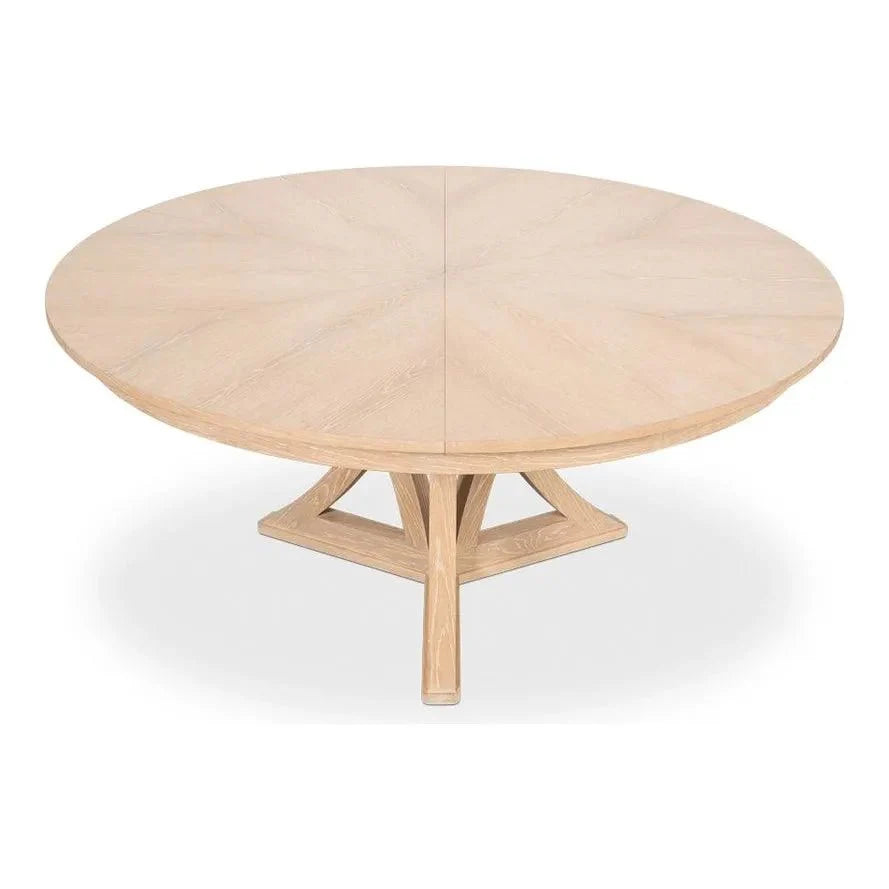Casual Jupe Extendable Round Dining Table - LOOMLAN - Sarreid - Dining Tables