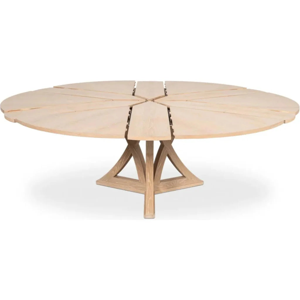 Casual Jupe Extendable Round Dining Table - LOOMLAN - Sarreid - Dining Tables
