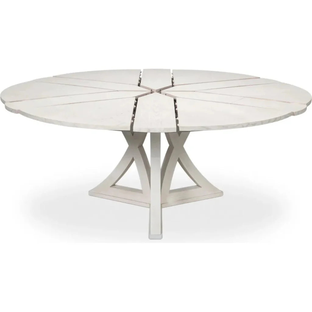 Casual Jupe Extendable Round Dining Table - LOOMLAN - Sarreid - Dining Tables