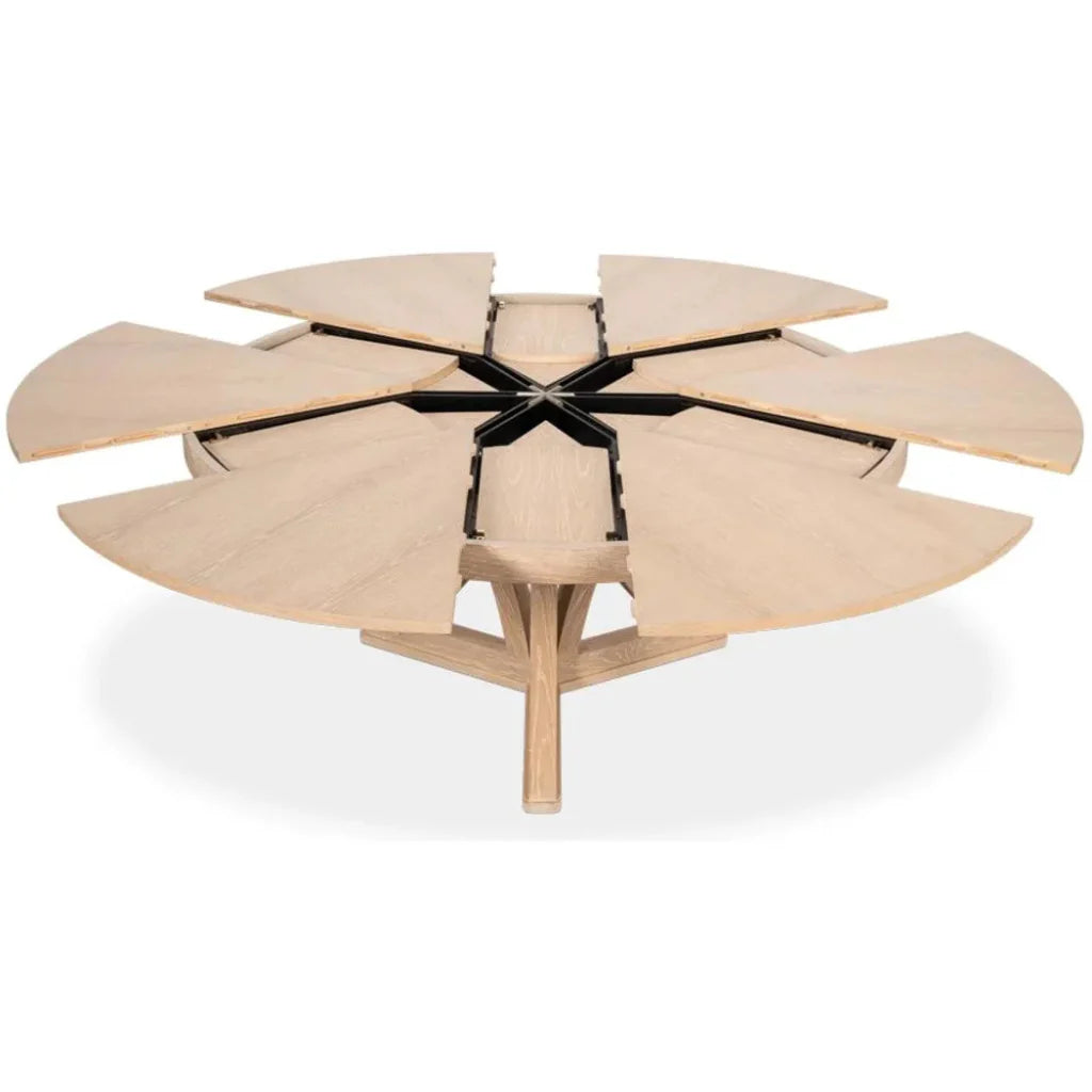 Casual Jupe Extendable Round Dining Table - LOOMLAN - Sarreid - Dining Tables
