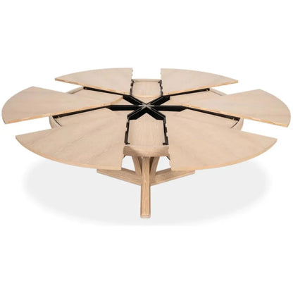 Casual Jupe Extendable Round Dining Table - LOOMLAN - Sarreid - Dining Tables
