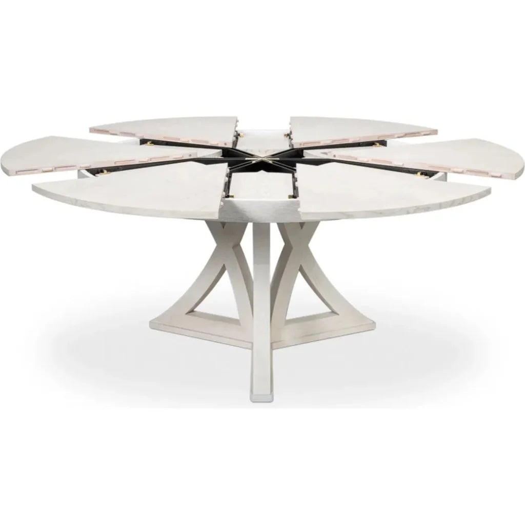 Casual Jupe Extendable Round Dining Table - LOOMLAN - Sarreid - Dining Tables