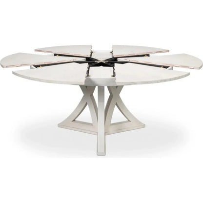 Casual Jupe Extendable Round Dining Table - LOOMLAN - Sarreid - Dining Tables