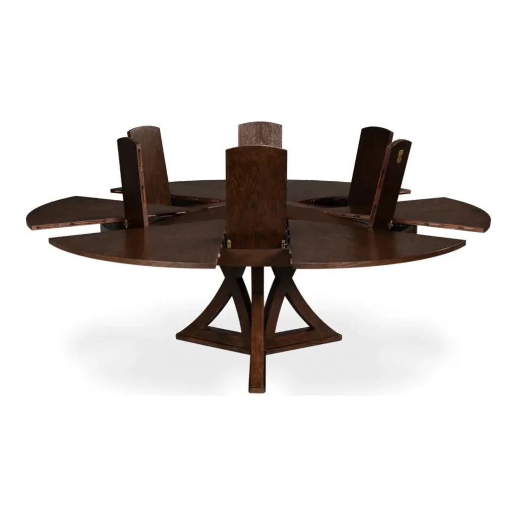 Casual Jupe Extendable Round Dining Table - LOOMLAN - Sarreid - Dining Tables