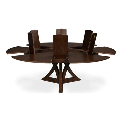 Casual Jupe Extendable Round Dining Table - LOOMLAN - Sarreid - Dining Tables