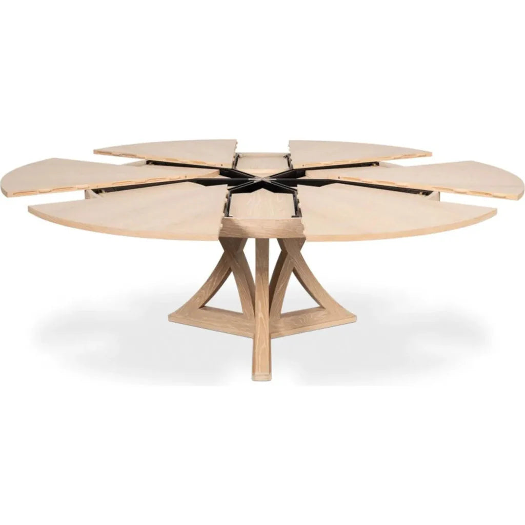 Casual Jupe Extendable Round Dining Table - LOOMLAN - Sarreid - Dining Tables