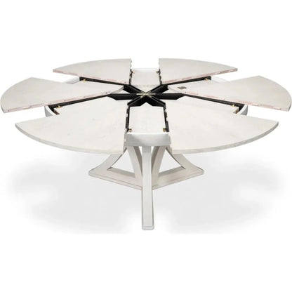 Casual Jupe Extendable Round Dining Table - LOOMLAN - Sarreid - Dining Tables