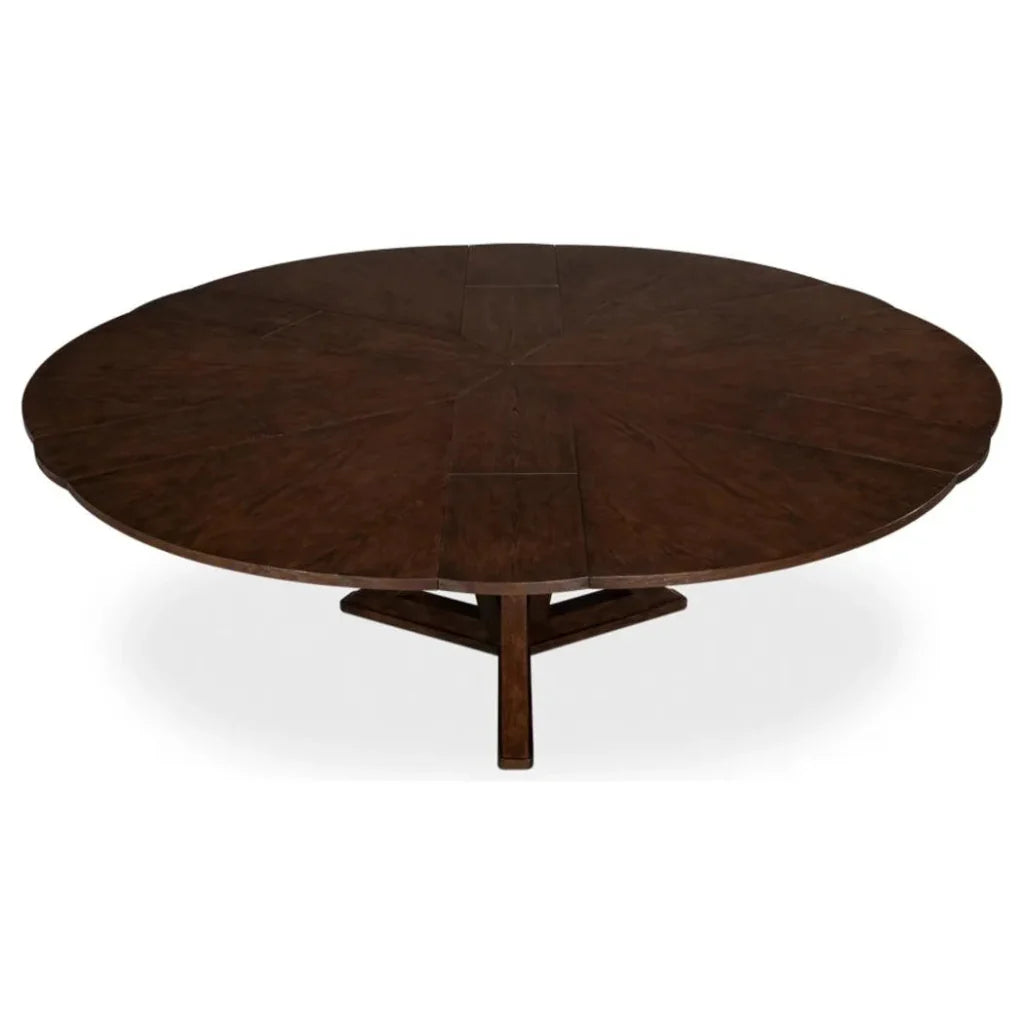 Casual Jupe Extendable Round Dining Table - LOOMLAN - Sarreid - Dining Tables