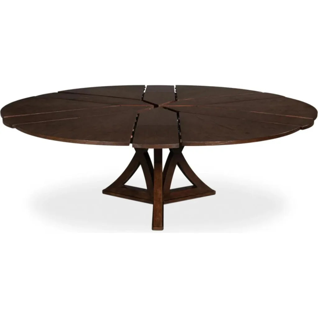 Casual Jupe Extendable Round Dining Table - LOOMLAN - Sarreid - Dining Tables