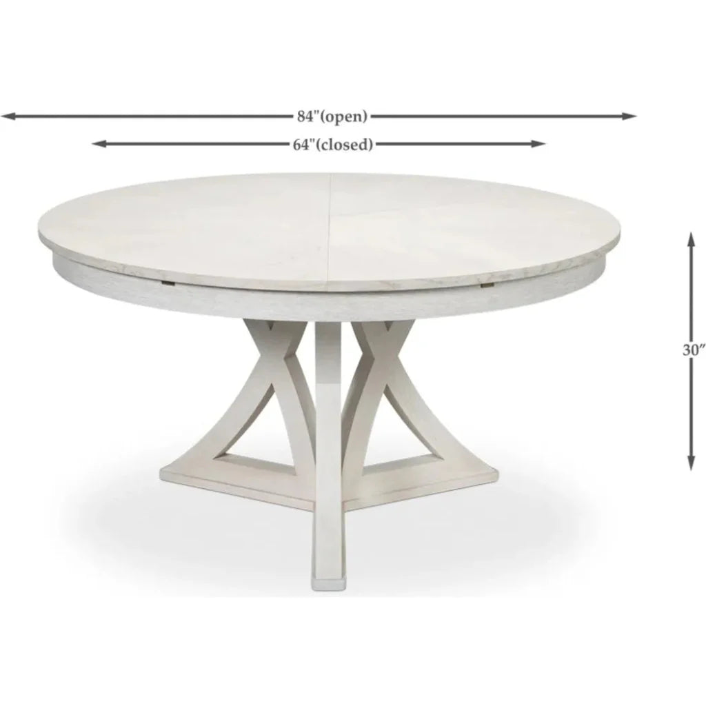 Casual Jupe Extendable Round Dining Table - LOOMLAN - Sarreid - Dining Tables