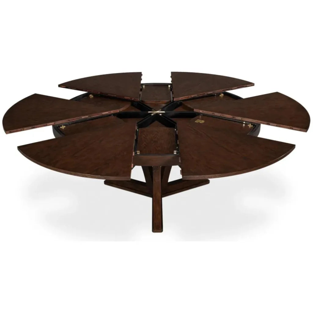 Casual Jupe Extendable Round Dining Table - LOOMLAN - Sarreid - Dining Tables