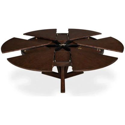 Casual Jupe Extendable Round Dining Table - LOOMLAN - Sarreid - Dining Tables