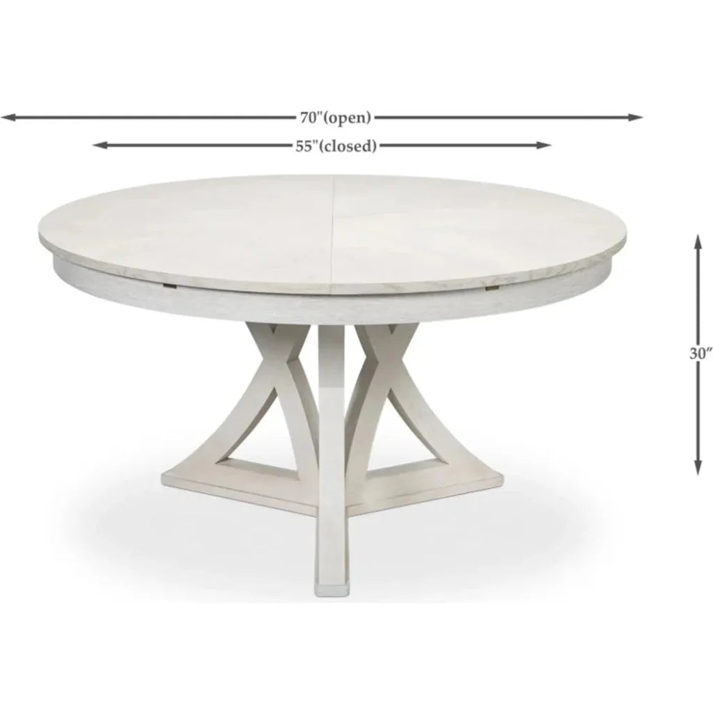 Casual Jupe Extendable Round Dining Table - LOOMLAN - Sarreid - Dining Tables