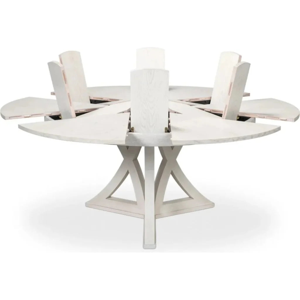 Casual Jupe Extendable Round Dining Table - LOOMLAN - Sarreid - Dining Tables